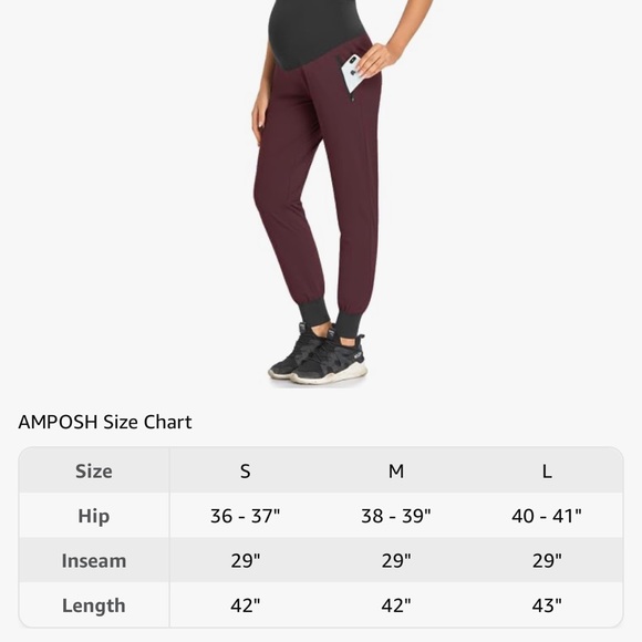 AMPOSH Women's Maternity Quick-Dry Pants Scrub Joggers Sweatpants - Medium - Picture 2 of 4